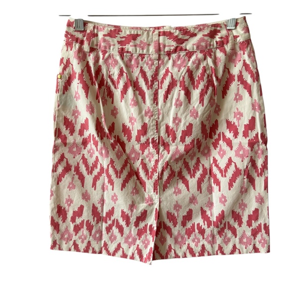 J MCLAUGHLIN IKAT GEOMETRIC SKIRT COTTON BLD CLASSIC PREPPY BOHO COASTAL CHIC 2 - Picture 2 of 10